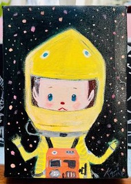 Kasing Lung 龍家昇 The Astronaut 太空人 宇航員 親筆簽名油畫 Labubu