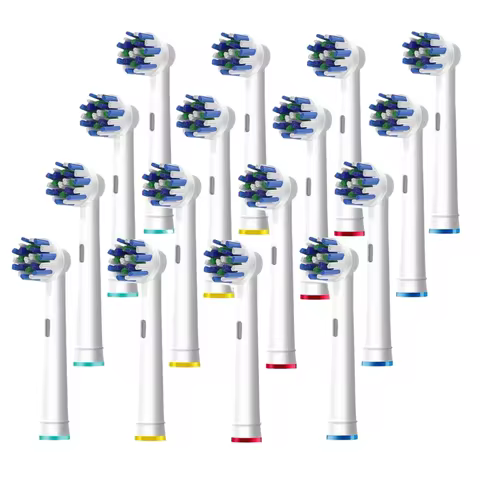 Professional Cross Clean EB50 Replacement Brush Heads Compatible with Oral B Electric Toothbrush, Wh