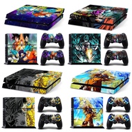 [Enjoy the small store] Dragon Ball Son Goku ไวนิลสติกเกอร์ผิวสำหรับ PS4 Slim Console และ2 Controllers Decal Cover อุปกรณ์เสริมเกม