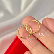 916 Emas Subang anting-anting budget Bulat / 916 Gold earrings Hoop Brand New Authentic/ 916轻装 黄金耳环