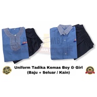 [Girl] Baju Tadika Kemas Kemeja Uniform Kids Pra Sekolah (Baju + Kain/Seluar)