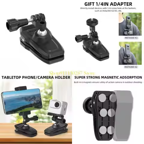 J1HC Backpack Strap Mount with Base for Action4 GO3 Action Cameras Holder