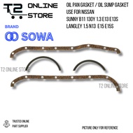 T2 SOWA JAPAN NISSAN SUNNY B11 130Y E13 E13S LANGLEY 1.5 N13 E15 E15S OIL PAN GASKET OIL SUMP GASKET
