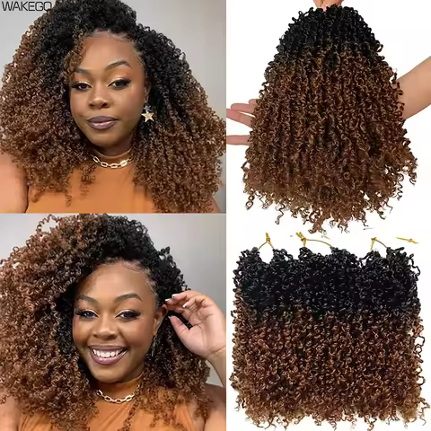 Wakego 12 Inch Yanky Twist Hair Extensions Passion Twist Crochet Hair Synthetic Crochet Braids Plus 