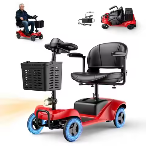Mobility Scooter for Adults,4 Wheel Mobility Scooter,15 Miles Range,360WH Battery,300LBS Capacity,Li
