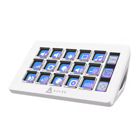 AJAZZ AKP153E Stream Deck The Ideal Gift for PC SetupβOne-Touch Shortcuts for Office Work, Design, L