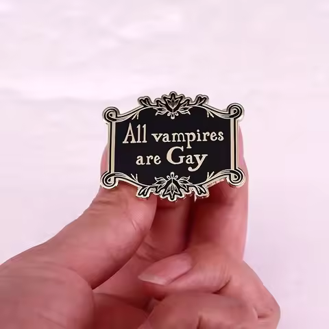 LGBTQ GAY Pin "All Vampires Are Gay" Brooch Lesbian Bisexual Transgender Clothing