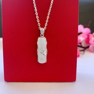 Ff999 Sterling Silver Necklace Women Clavicle Chain New Style Natural Jade Jade Jade Bamboo Pendant 