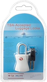 Shifle SIF7039 Padlock, TSA Lock, Key, Suitcase, Cylinder Lock, 2.2 inches (5.5 cm), White, white, One Size