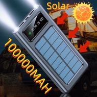 Solar Powerbank 100000mAh Outdoor Solar Energy Built-in 4 Cables Fast Charging Original Power Bank