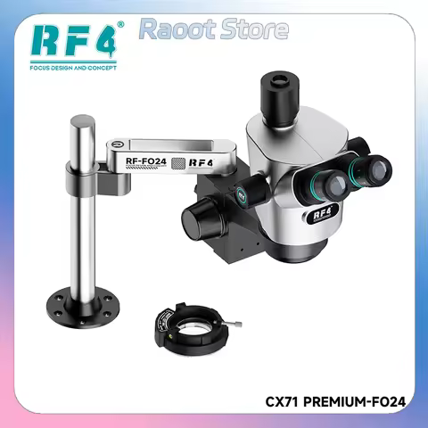 RF4 CX71 Premium Binocular Stereo Microscope with Adjustable FO24 Boom Stand for Precision Inspectio