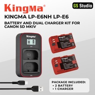 KingMa LP-E6NH LP-E6 Battery And Dual Charger Kit For Canon 5D MKIV 5D MKIII EOS R R5 R6 70D 80D 90D