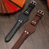 Genuine Real Leather Watch Strap for Fossil CH2564 CH2565 CH2891CH3051 Handmade Wristband 22mm black