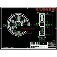 750 Type Crusher Large Pulley cad Drawing dwg Drawing Source File