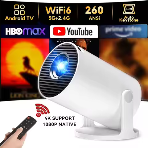 HY300 Wi-Fi Mobile Screen Mirroring HD Smart 4K Home Theater Projector, Auto Focus for Living Room, 