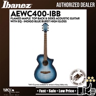 Ibanez AEWC400 Flamed Maple Top Back Side Acoustic Guitar with EQ - Indigo Blue Burst High Gloss (AE