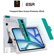ESR 2แพ็คสำหรับ iPad Pro ปกป้องหน้าจอ11นิ้ว M4 2024ปกป้องหน้าจอฟิล์มกระจกเทมเปอร์พร้อมถาดใช้งานง่ายท