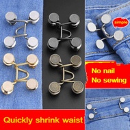 Adjustable Disassembly Retractable Jeans Waist Button Shorten the belt Metal Buckles Pant Waistband 