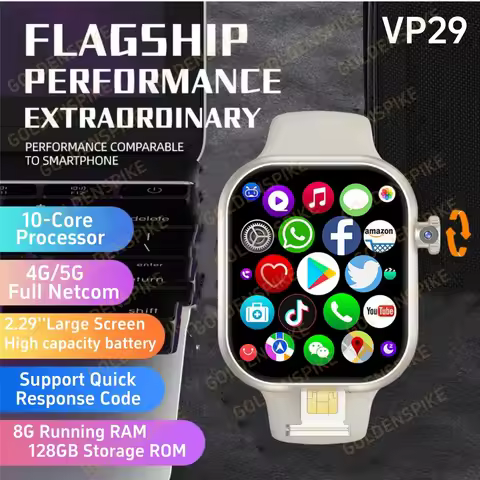 S10 Plus VP29 5G LTE Smart Watch 2.29inch 8MP HD Camera Google Play App Store Video Calling Global V