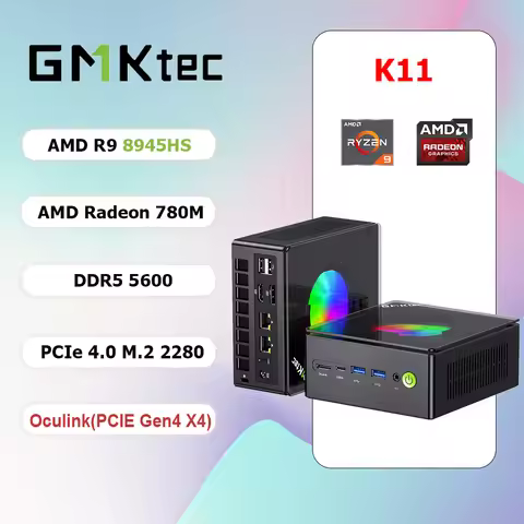 GMKtec K11 AMD R9 8945HS Gaming Mini PC 8-core 16-thread 32GB DDR5 1TB SSD Work Computer PC Mini Com