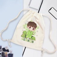 SEVENTEEN Motif Canvas Drawstring Bag UNISEX String Bag