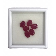 1 Genuine Ruby (Newly Burned) In A Box (6 Pieces) Beautiful Color.size: 5-5.2X7-7.2 m. Natural 1