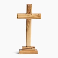 居家擺飾 雙層站立十字架 桌上擺設 進口橄欖木 基督教 161710