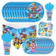 PAW Patrol Party Decoration Tableware Plate Cup Happy Birthday Banner Dog Chase Marshall Skye Foil Balloon Toy Gift