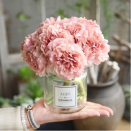 pink silk hydrangeas artificial flowers wedding flowers for bride hand silk blooming peony fake flowers white home decor