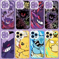 Cute Angry Gengar Pikachu Case Cover For IPhone 16 15 Pro Max Plus 16E 17 Pro 17 Air I17 I6 Shell Si