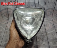 Headlamp Lampu Depan Custom Chopper Triangle Krom