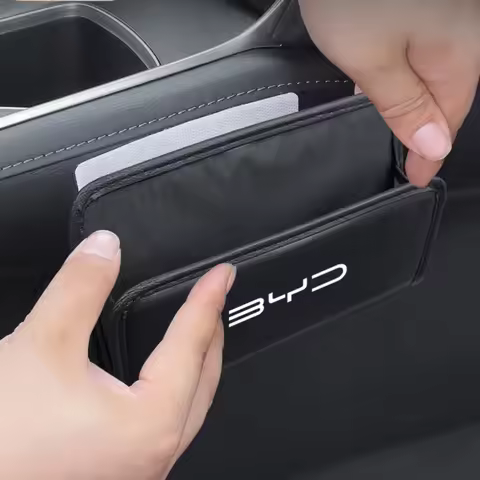 Car Leather Logo Storage Bag Auto Interior Accessories For BYD Atto 3 Yuan Plus Han Tang EV F3 E6 Dm