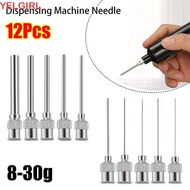 WGLAWL 12Pcs Dispensing Machine Needle, Blunt Tip Stainless Steel Industrial Glue Injection Needle, 