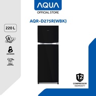 AQUA JAPAN AQR-D275R(WBK) Kulkas 2 Pintu Inverter Glass Door 223 Liter
