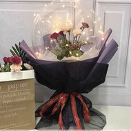 玫瑰 向日葵 康乃馨 牡丹 氣球 花束 發光 裝錢 情人節 告白 節日慶祝 母親節 氣球 絲花球  可裝錢