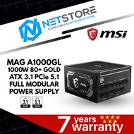 MSI MAG A1000GL ATX3.1 PCIe5.1 80+ GOLD FULL MODULAR POWER SUPPLY - 306-7ZP9B18-CE0