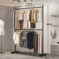 LG Rak Gantungan Baju Besi Stand Hanger Double Gawang Baju Gantungan Baju Minimalis Jemuran Pakaian 