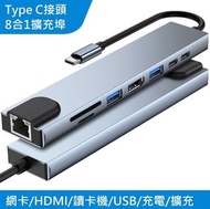 Macbook 專用 Type C八合一擴充埠 USB-C 轉接器 Mac TypeC擴充座 集線器 (M1晶片不支援)