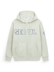 AIIZ (เอ ทู แซด) - AIIZ เสื้อฮู้ดผู้ชายแบบซิปผ้าเฟรนช์เทอร์รี่ย์ ลายกราฟิก AIIZ Men’s Varsity Graphi