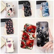 Tecno BD4 Case Tecno Pop 5 LTE Cover Luxury Fashion Flowers Kawaii Girl Cute Cat Shockproof Phone Ca