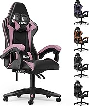 Bigzzia Gaming Chair Office Chair, Reclining High Back PU Leather Computer Desk Chair with Headrest 