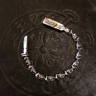 CHROME HEARTS Silver 925 Big Tongue Rolling Stone Thin Bracelet Vintage Punk Rock Accessories Street