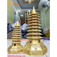 Tháp Văn Xương 9 Tầng Bát Quái Bằng Đồng Phong Thủy Cao 17cm Và 26cm