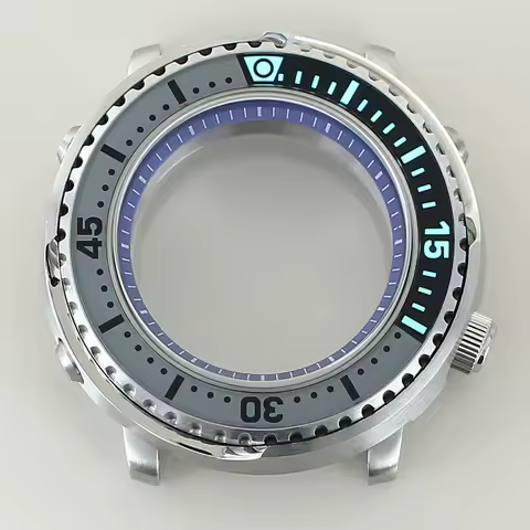 43.3mm nh35 Watch Case C3Luminous bezel Sapphire Glass For NH35 NH36 NH34/38 4R36 Movement Watch Mod