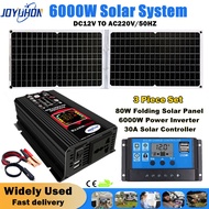 JOYUHON Solar Panel System DC12V TO AC220V 80W Solar Panel 6000W Power Inverter 30A Solar Controller