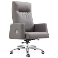 S/🔑Boss Chair Genuine Leather Home Modern Simple Comfortable Computer Chair Office Swivel Chair Ergonomic Leisure E-Spor