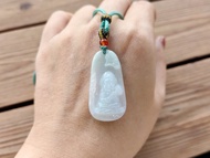 【親翠】冰晴普賢菩薩吊墜・龍蛇守護・天然翡翠項鍊・JA-00079