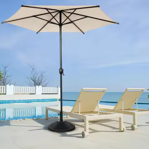 7.5FT Lyon Outdoor Patio Umbrella Outdoor Table Umbrella with Push Button Tilt and Crank Market Umbr
