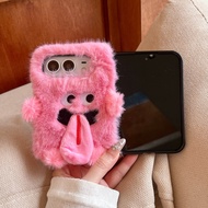 Fuzzy Tongue Out Monster Cover For iTel A80 A70 A60 A50 A50C A49 A48 A25 Pro A05S A04 4G 5G Fuzzy To