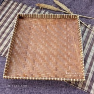 TAMPAH BAMBU 35 X 35 CM alas tumpeng bambu - Nyiru - Wadah Jemur ikan asin kerupuk - Nampan Bambu